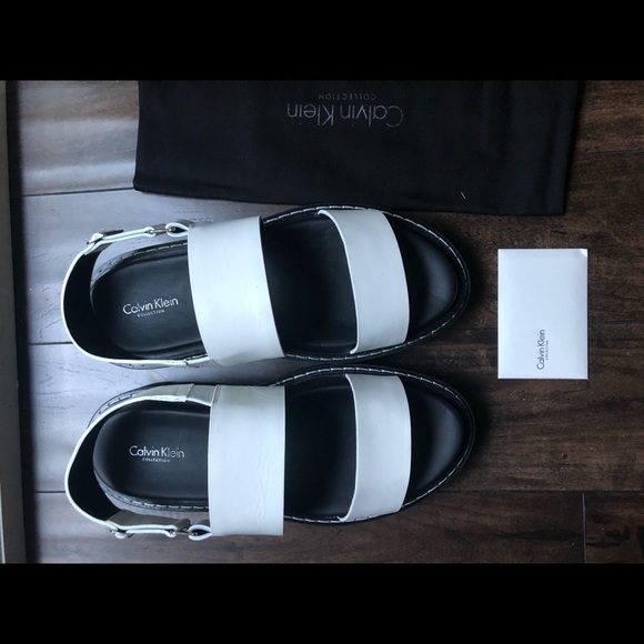 Calvin Klein Raf Simons Sandals Leather White